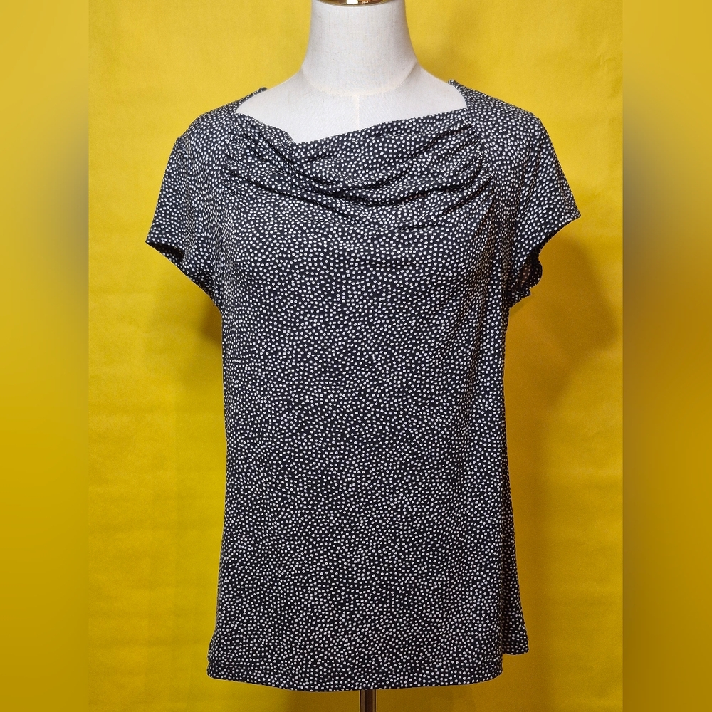 Source Unknown Black and White Dotted Blouse